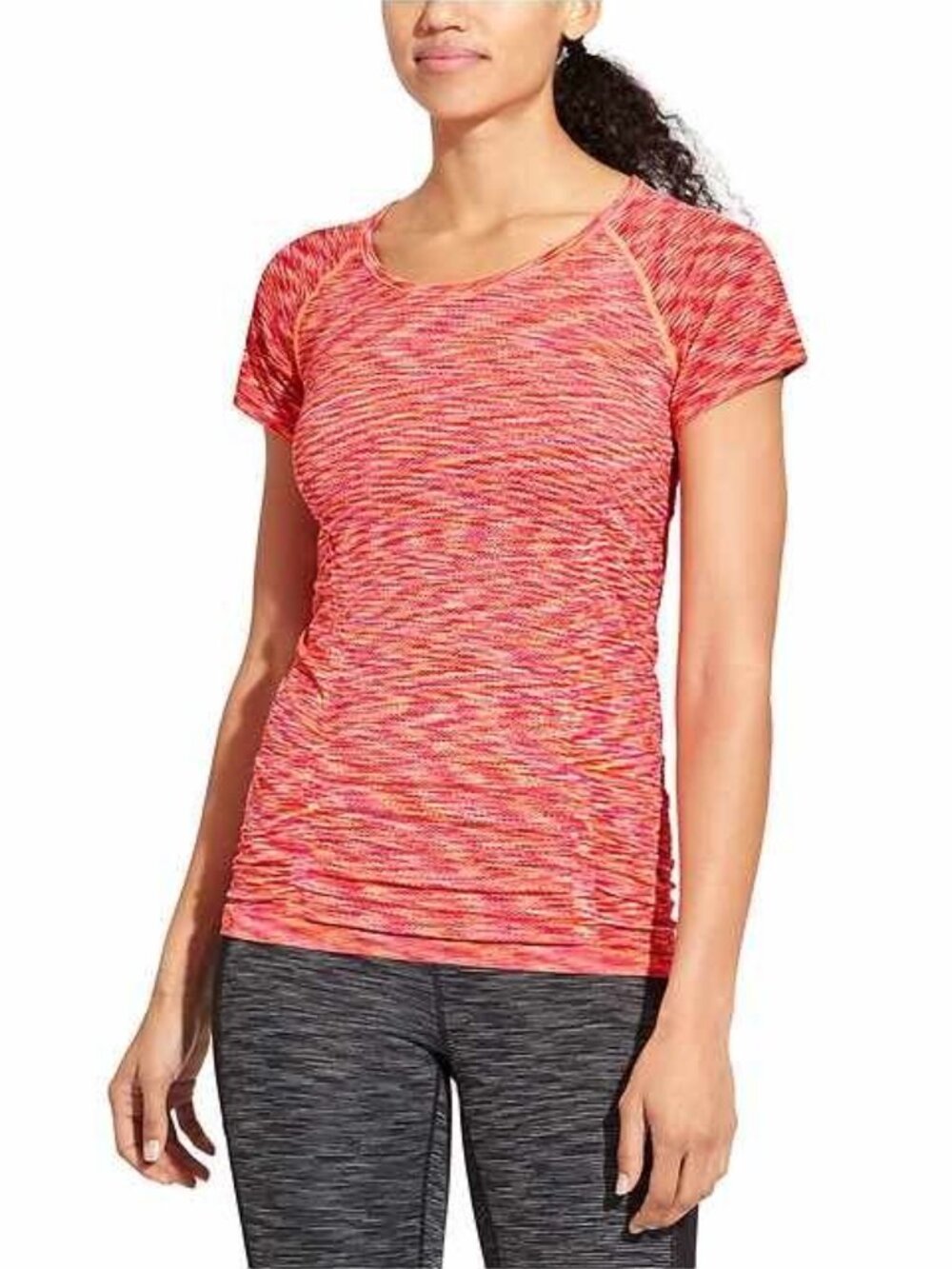 Athleta Fastest Track Tee - Grenadine Red Space Dye - Size Large